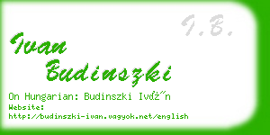 ivan budinszki business card